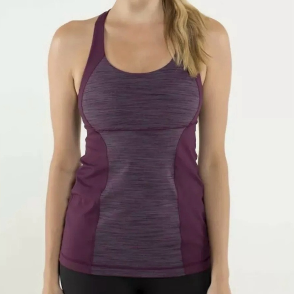 Lululemon Energy Tank Top Built-In Bra Burgundy Color Size 8